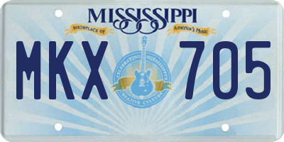 MS license plate MKX705