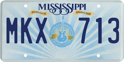 MS license plate MKX713
