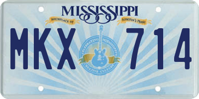 MS license plate MKX714