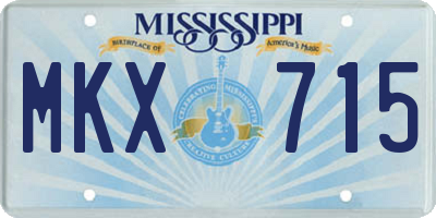 MS license plate MKX715