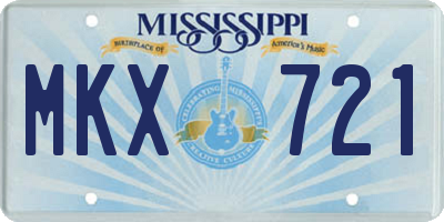 MS license plate MKX721