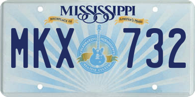 MS license plate MKX732