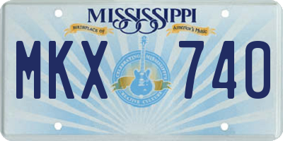 MS license plate MKX740