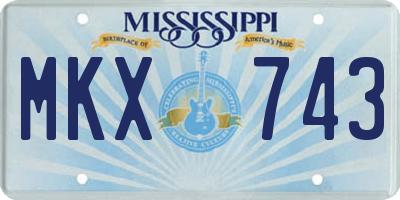 MS license plate MKX743