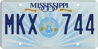 MS license plate MKX744