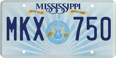 MS license plate MKX750