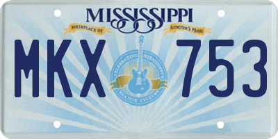 MS license plate MKX753