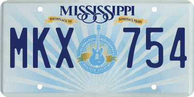 MS license plate MKX754