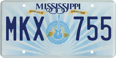 MS license plate MKX755