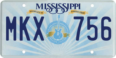 MS license plate MKX756