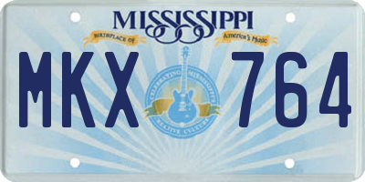 MS license plate MKX764