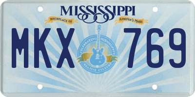 MS license plate MKX769