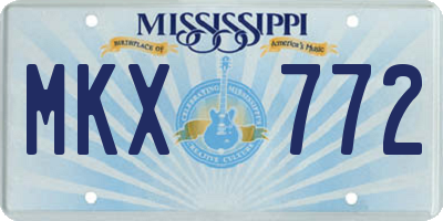 MS license plate MKX772