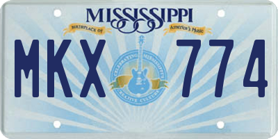 MS license plate MKX774