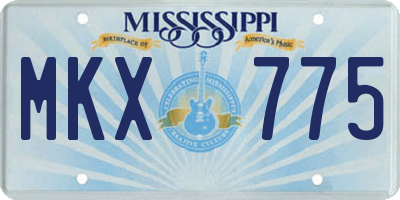 MS license plate MKX775