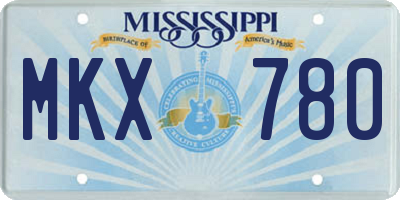 MS license plate MKX780