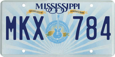 MS license plate MKX784