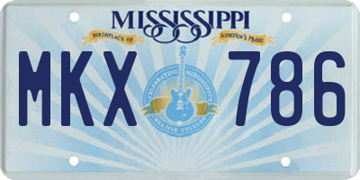 MS license plate MKX786