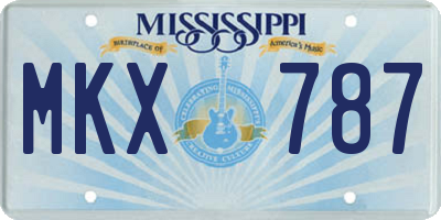 MS license plate MKX787