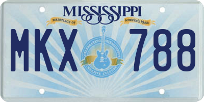 MS license plate MKX788