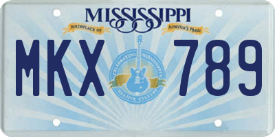MS license plate MKX789
