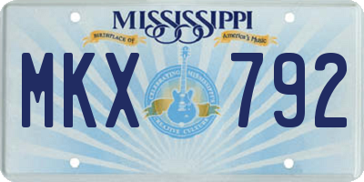 MS license plate MKX792