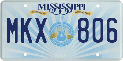 MS license plate MKX806