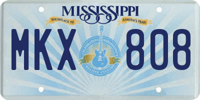 MS license plate MKX808