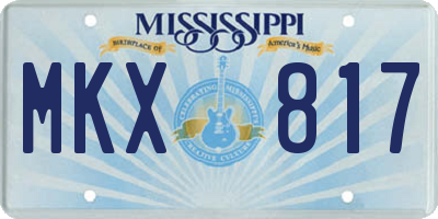 MS license plate MKX817