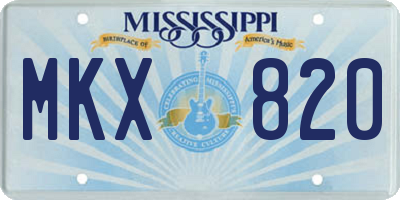 MS license plate MKX820
