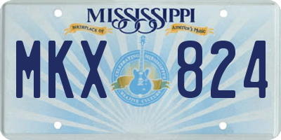 MS license plate MKX824