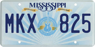 MS license plate MKX825