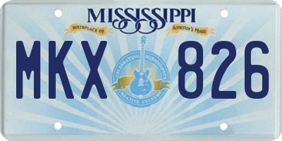 MS license plate MKX826