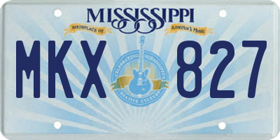 MS license plate MKX827