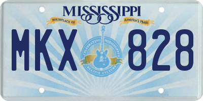 MS license plate MKX828