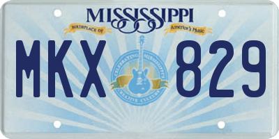 MS license plate MKX829