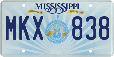 MS license plate MKX838