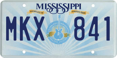 MS license plate MKX841