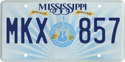 MS license plate MKX857