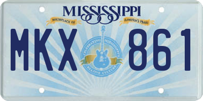 MS license plate MKX861