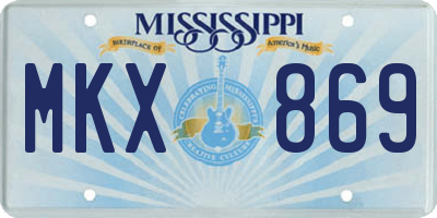 MS license plate MKX869