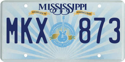 MS license plate MKX873