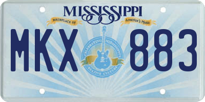 MS license plate MKX883