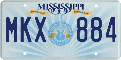 MS license plate MKX884