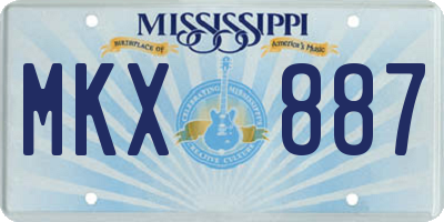 MS license plate MKX887