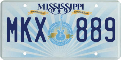 MS license plate MKX889