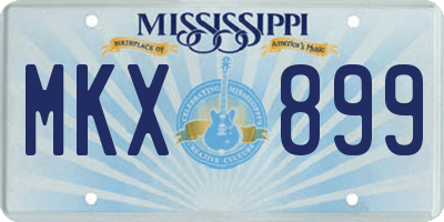 MS license plate MKX899
