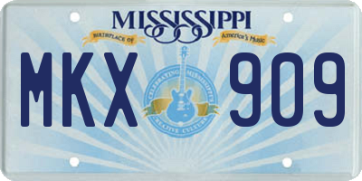 MS license plate MKX909