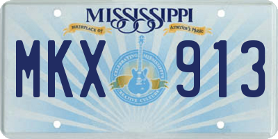 MS license plate MKX913