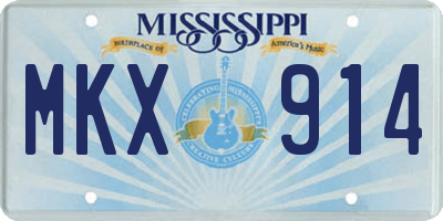 MS license plate MKX914